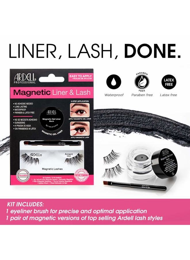 Magnetic Gel EyeLiner & False Lashes, Accent 002, 1 set, Black