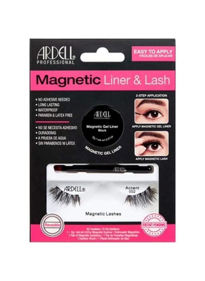Magnetic Gel EyeLiner & False Lashes, Accent 002, 1 set, Black
