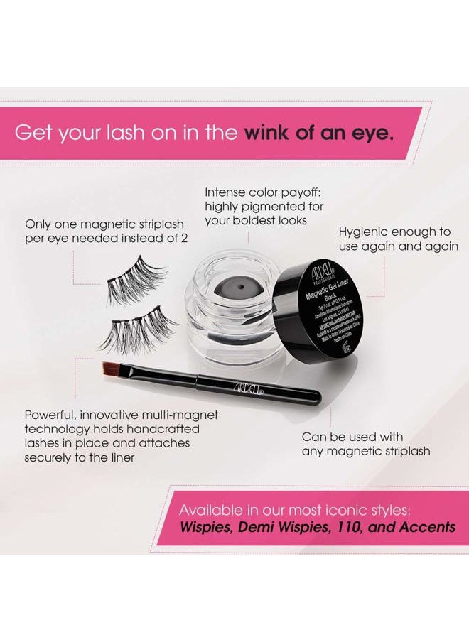 Magnetic Gel EyeLiner & False Lashes, Accent 002, 1 set, Black