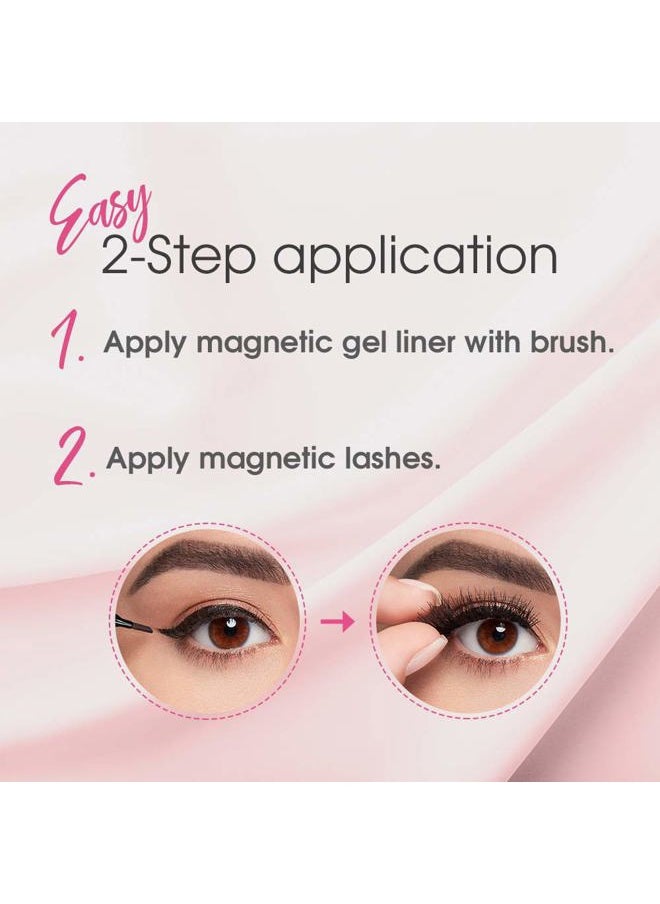 Magnetic Gel EyeLiner & False Lashes, Accent 002, 1 set, Black