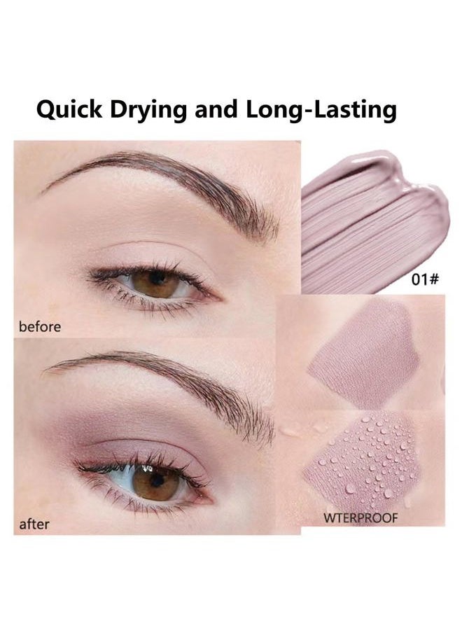 White Brown Glitter Eyeshadow, Nude Matte Liquid Eyeshadow Primer Base, Smooth Cream Shimmer Waterproof Eye Shadow Pencil Palette,Quick Lrying And Long Lasting (Naked Purple 1#)