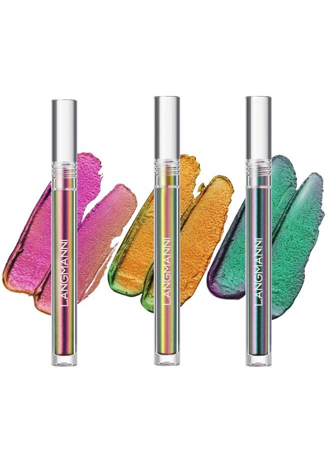 Liquid Glitter Eyeshadow Chameleon Eyeshadow Makeup,Metallic Changing Long-lasting Holographic Glitter Multichrome Eyeshadows (B-Wonder)