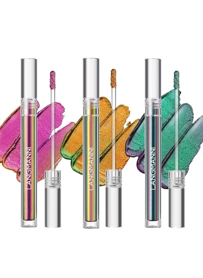 Liquid Glitter Eyeshadow Chameleon Eyeshadow Makeup,Metallic Changing Long-lasting Holographic Glitter Multichrome Eyeshadows (B-Wonder)