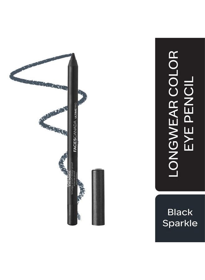 Ultime Pro Eyeliner Pencil - Black Sparkle | 8 Hour Long Lasting | Smooth One Stroke Application | Soft Blendable Formula | Waterproof & Smudge Proof | 0.04 Oz (1.2g)