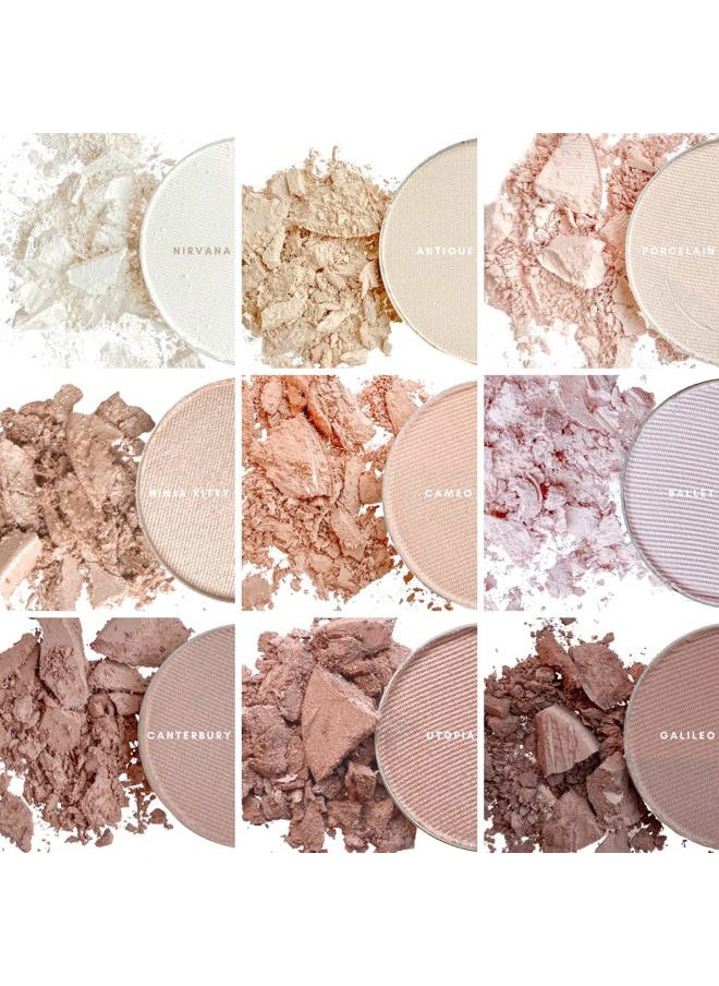 Pressed Powder Eye Shadow Single Refill, Antique, Matte Pale Cream Bisque, Long-Wearing, Creaseproof Mineral Color With Botanicals, 1.2g