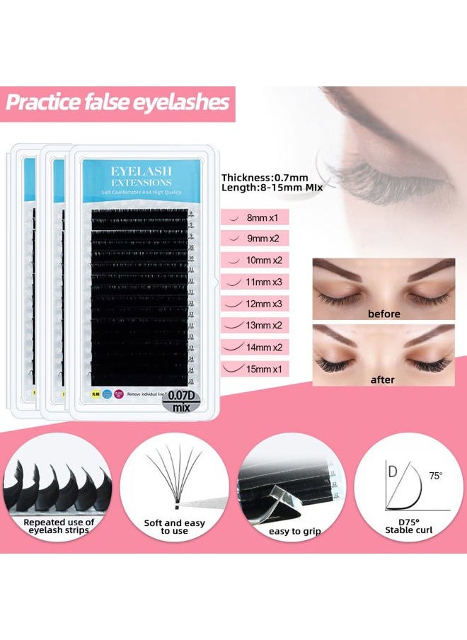 Lash Extension Kit Professional Eyelash Extensions Practice Set with Mannequin Head Removable Eyelids USB Lash Fan Individual False Eyelash Shampoo Brush Glue Practical Tools for Beginners