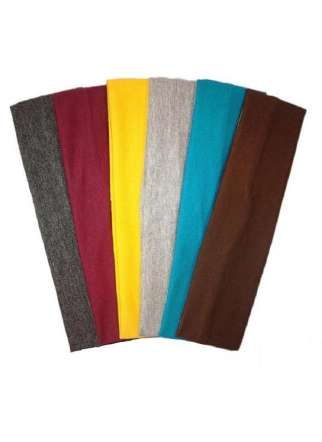 Cotton Headbands 6 Pack Stretch Elastic Yoga Soft and Stretchy Sports Fashion Headband for Teens Women Girls by Kenz Laurenz (6 pc 2