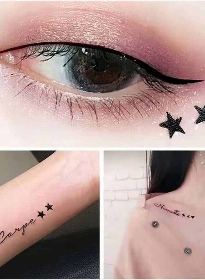 Black Liquid Eyeliner Stamp,Star Stamp Eyeliner Makeup,Double-Side Waterproof Eyeliner Pen,Long-lasting Smudge-proof Tattoo Tools,Black Eye Liner Makeup,1 PC