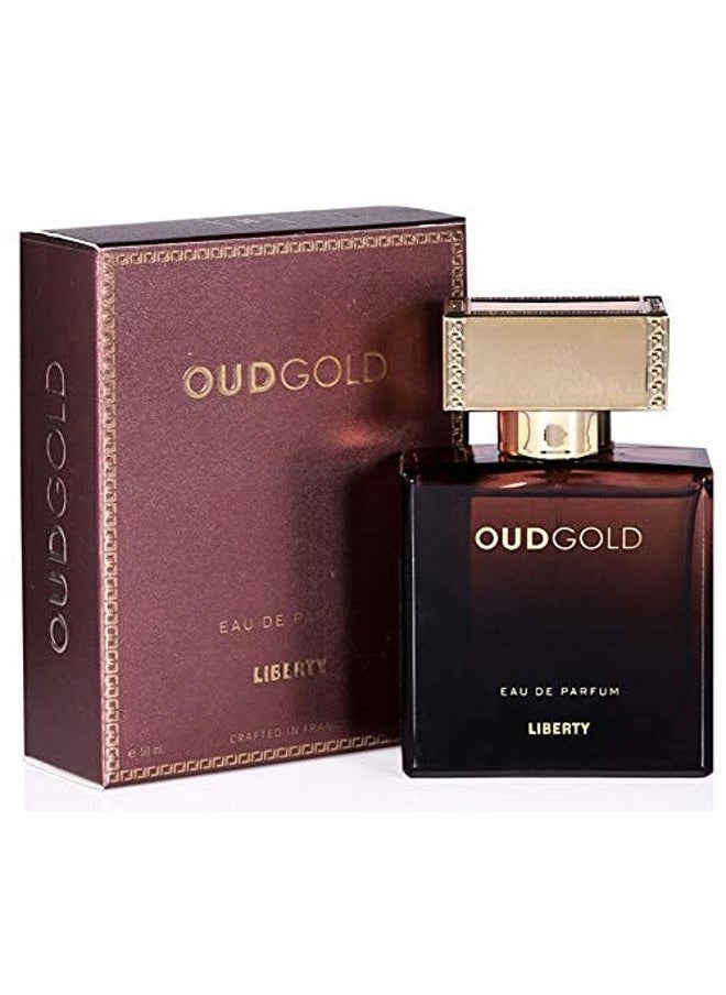 Luxury Oud OudGold Premium Perfume Spray for Men and Women (50ml/1.7Oz), Eau De Parfum (EDP), Designed in France, Long Lasting Smell, Woody notes