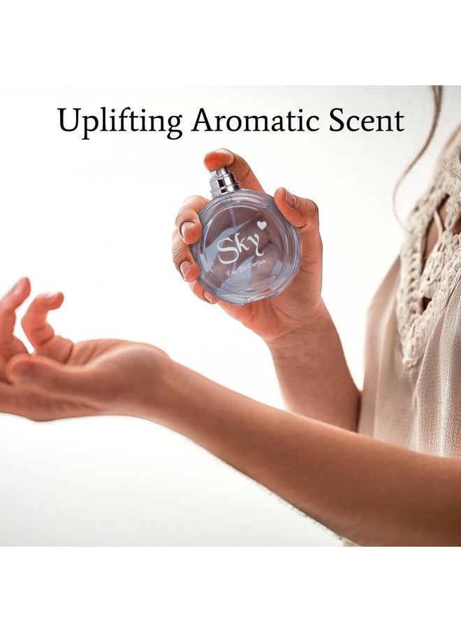 Sky for Women - 3.3 Fl Oz Eau De Parfum Spray - Long-Lasting Fruity Floral & Woody Scents Smell Sweet & Feminine All Day Includes Carrying Pouch Lovely Gift for Women on All Occasions