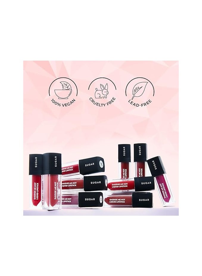 SUGAR Cosmetics Smudge Me Not Liquid Lipstick14 Teak Mystique (Warm Brown) Intensely Pigmented Liquid Matte Finish, Longwearing Formula, Smudgeproof