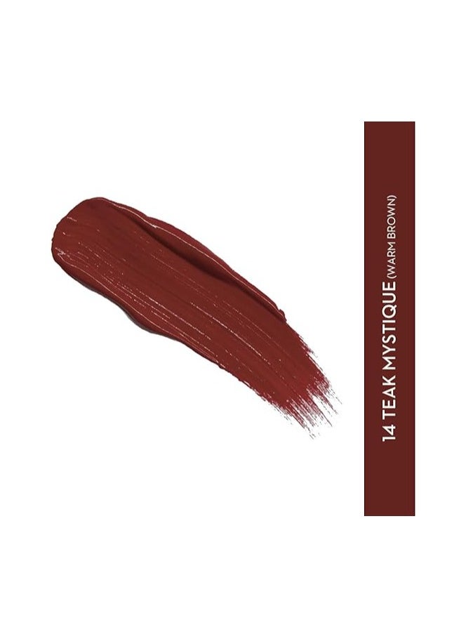 SUGAR Cosmetics Smudge Me Not Liquid Lipstick14 Teak Mystique (Warm Brown) Intensely Pigmented Liquid Matte Finish, Longwearing Formula, Smudgeproof