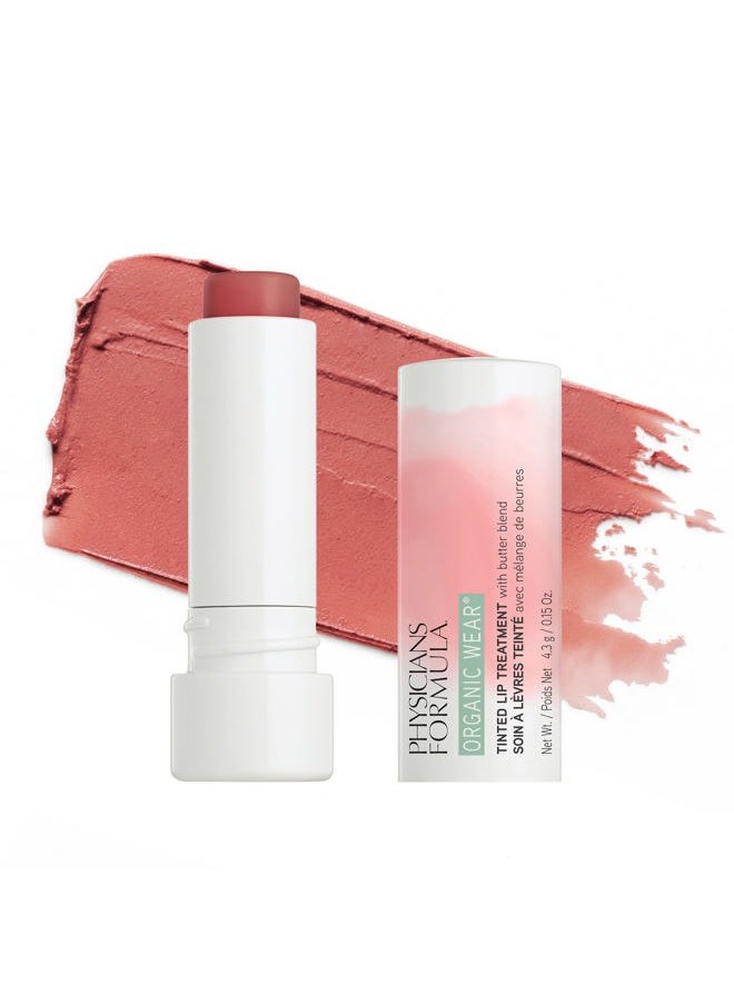 Organic Wear Tinted All Natural Lip Balm Treatment Tickled Pink | Dermatologist Tested, Clinicially Tested