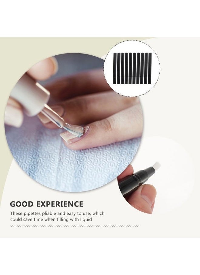 Empty Nail Oil Pen 10pcs 3ml Nail Oil Cosmetic Container Lip Gloss Brush Cuticle Oil Pen with Brush Tip for Lip Gloss Nail Polish (Black) Lip Balm Containers