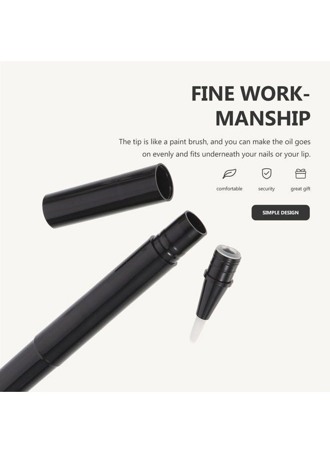 Empty Nail Oil Pen 10pcs 3ml Nail Oil Cosmetic Container Lip Gloss Brush Cuticle Oil Pen with Brush Tip for Lip Gloss Nail Polish (Black) Lip Balm Containers