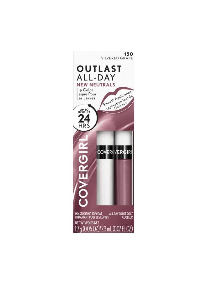 Outlast All-Day Lip Color with Moisturizing Topcoat, New Neutrals Shade Collection, Silvered Grape, Pack of 1