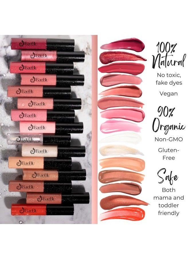Organic Vegan Lip Gloss, 100% Natural Non-Toxic Moisturizing Ingredients, Dewberry