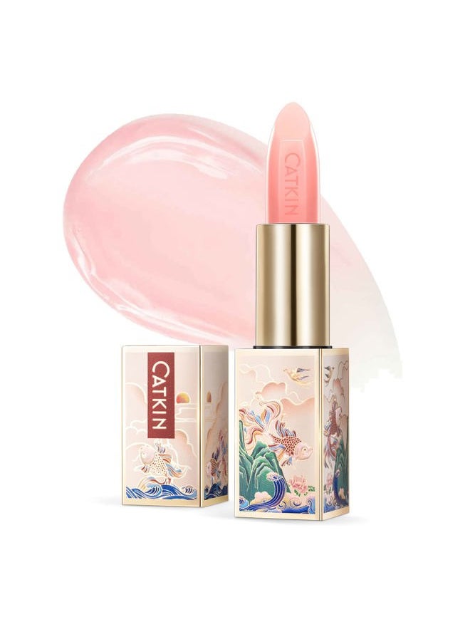 CATKIN Tinted Lip Balm Color Changing Lipstick Ultra Hydrating 100% Natural Lip Moistrurizer with Vitamin E Nourishing For Cracked & Dry Lips 0.12 oz Pink