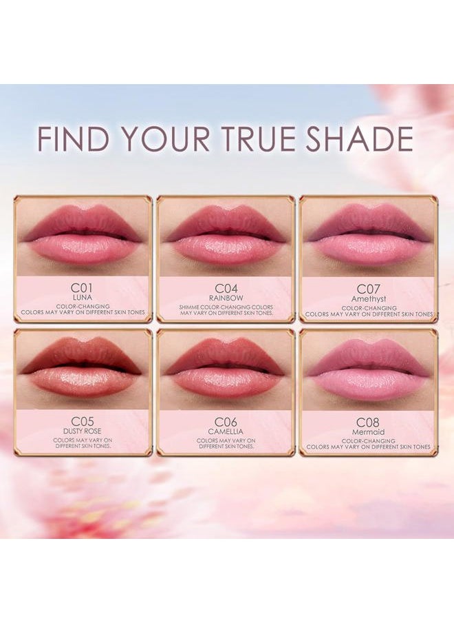 CATKIN Tinted Lip Balm Color Changing Lipstick Ultra Hydrating 100% Natural Lip Moistrurizer with Vitamin E Nourishing For Cracked & Dry Lips 0.12 oz Pink