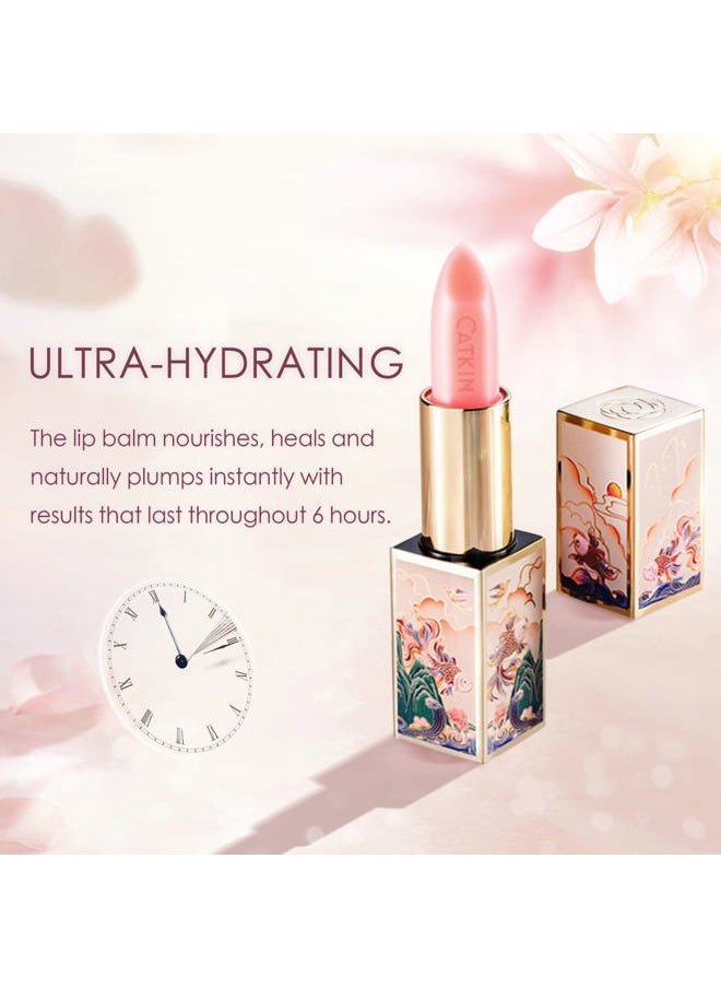 CATKIN Tinted Lip Balm Color Changing Lipstick Ultra Hydrating 100% Natural Lip Moistrurizer with Vitamin E Nourishing For Cracked & Dry Lips 0.12 oz Pink