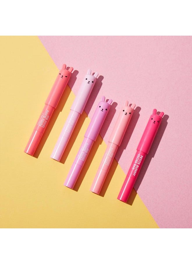 Petit Bunny Lip Gloss for Women, Easter Basket Stuffer, Long Lasting Lip Crayon, Korean Lip Gloss, Vitamin E Enriched, Soften & Moisturize Lips, Juicy Peach