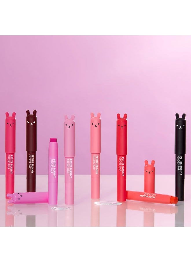 Petit Bunny Lip Gloss for Women, Easter Basket Stuffer, Long Lasting Lip Crayon, Korean Lip Gloss, Vitamin E Enriched, Soften & Moisturize Lips, Juicy Peach