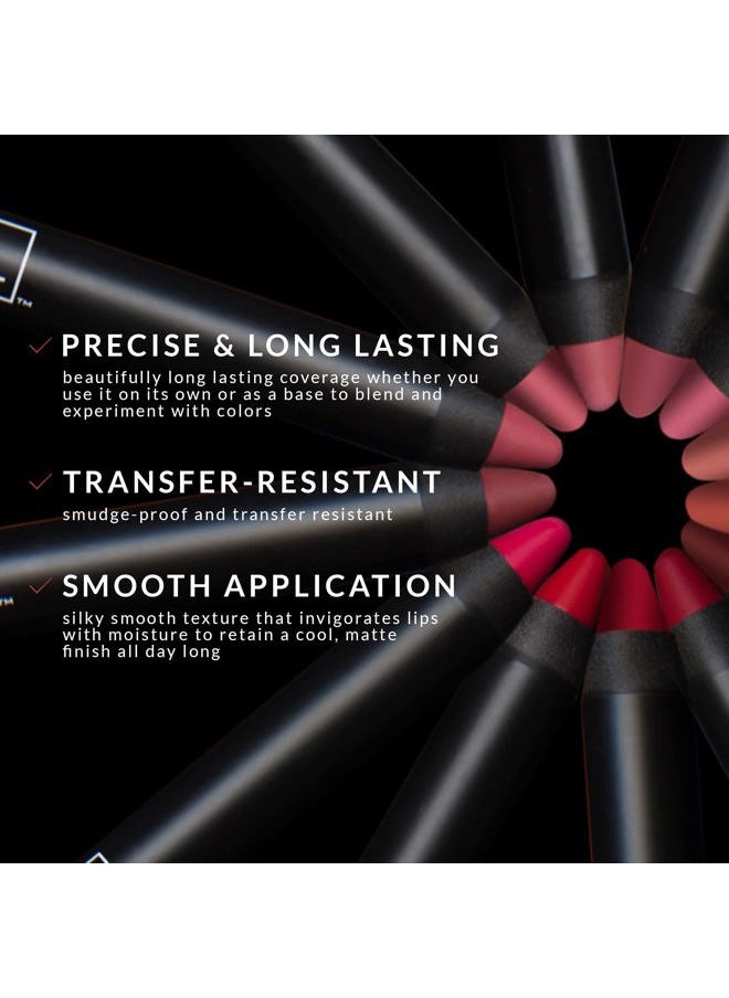 Dark Pink Lipstick Crayon - Matte - Power Puff