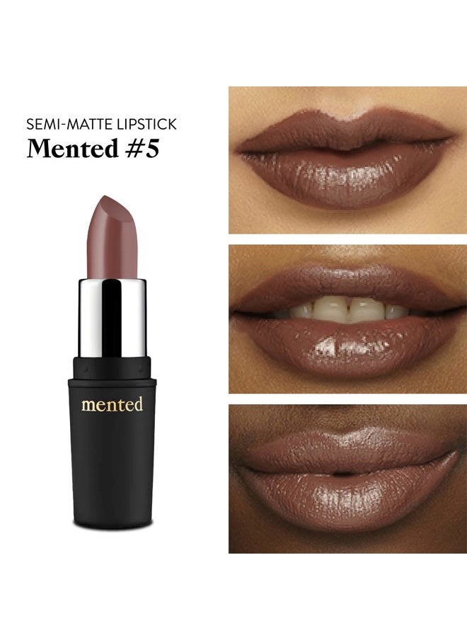 Cosmetics Nude Lipstick for Women, Semi-Matte Long-Lasting Lip Stick, Moisturizing Vegan, Paraben & Cruelty-Free, Enhances All Complexions, Perfect for Everyday Makeup, Mented No. 5