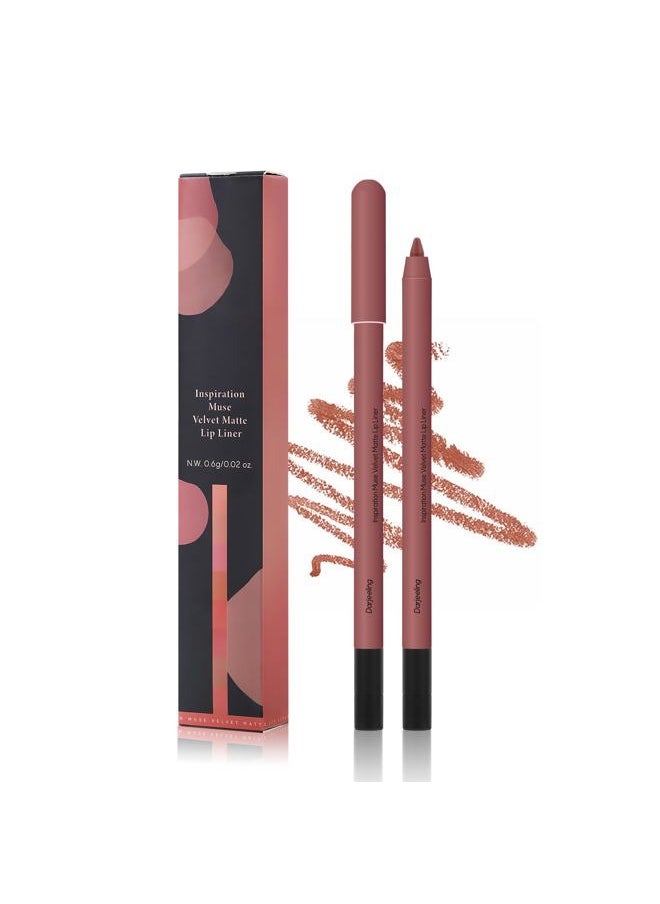 Lip Liner,Creamy Lip Liner Pencil,Long Lasting Lip Liner with Sharpener,Matte Finish,Smooth and Soft,Non-Dry,Easy to Use,Cruelty free,0.02 oz,07 Daejeeling
