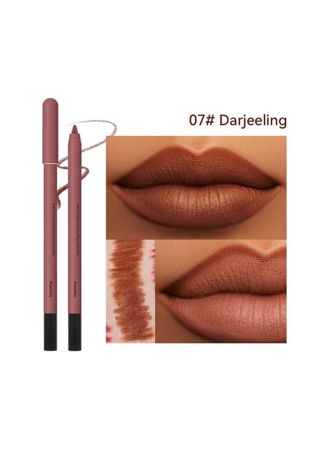 Lip Liner,Creamy Lip Liner Pencil,Long Lasting Lip Liner with Sharpener,Matte Finish,Smooth and Soft,Non-Dry,Easy to Use,Cruelty free,0.02 oz,07 Daejeeling