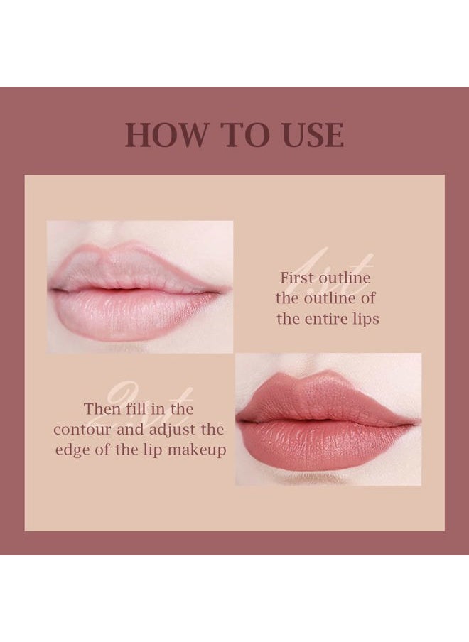 Lip Liner,Creamy Lip Liner Pencil,Long Lasting Lip Liner with Sharpener,Matte Finish,Smooth and Soft,Non-Dry,Easy to Use,Cruelty free,0.02 oz,07 Daejeeling