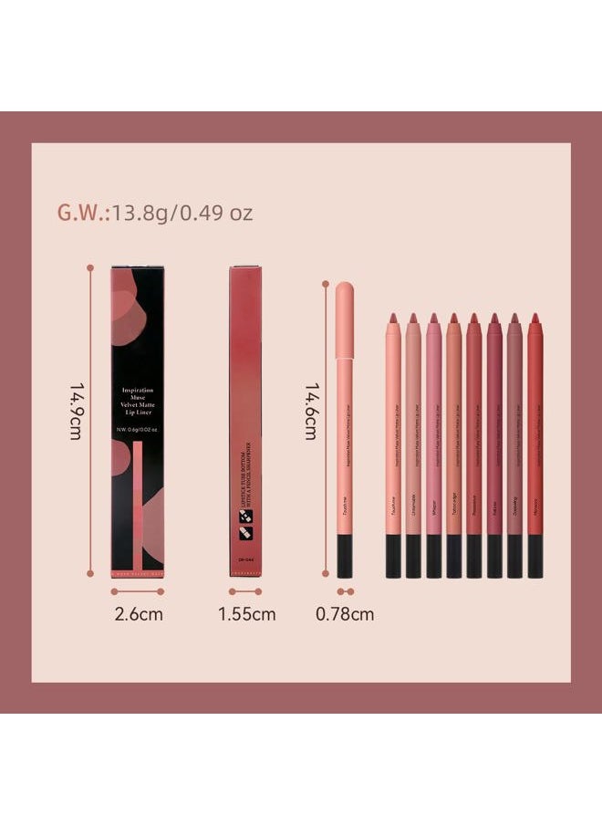 Lip Liner,Creamy Lip Liner Pencil,Long Lasting Lip Liner with Sharpener,Matte Finish,Smooth and Soft,Non-Dry,Easy to Use,Cruelty free,0.02 oz,07 Daejeeling