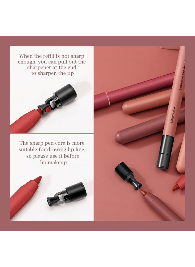 Lip Liner,Creamy Lip Liner Pencil,Long Lasting Lip Liner with Sharpener,Matte Finish,Smooth and Soft,Non-Dry,Easy to Use,Cruelty free,0.02 oz,07 Daejeeling
