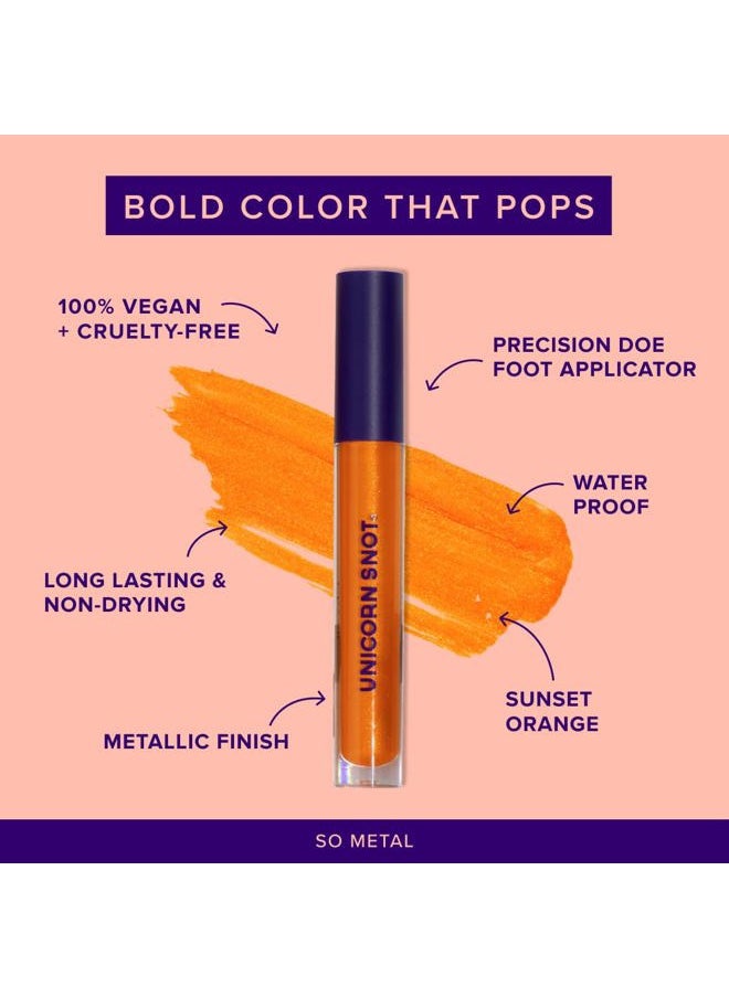 Liquid Metal Lip Paint - Metallic Lip Gloss - Non-drying, Long-lasting Liquid Lipstick, Intense Pigment Color with Metallic Shimmer - Vegan, Cruelty-Free Makeup, Orange (Blaze)