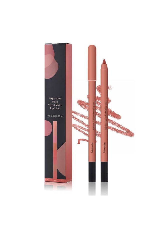 Lip Liner,Creamy Lip Liner Pencil,Long Lasting Lip Liner with Sharpener,Matte Finish,Smooth and Soft,Non-Dry,Easy to Use,Cruelty free,0.02 oz,04 Taboo edge