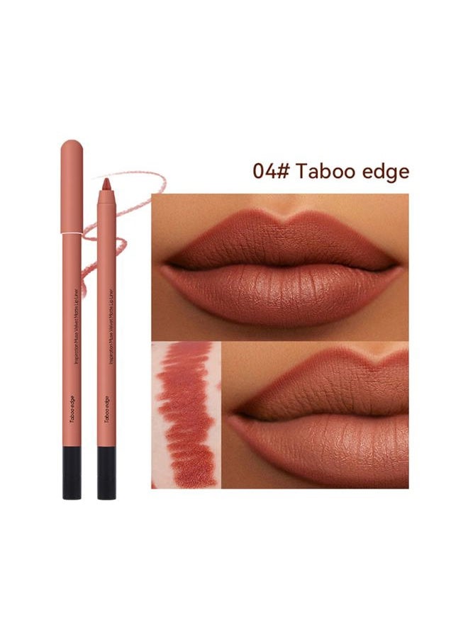 Lip Liner,Creamy Lip Liner Pencil,Long Lasting Lip Liner with Sharpener,Matte Finish,Smooth and Soft,Non-Dry,Easy to Use,Cruelty free,0.02 oz,04 Taboo edge