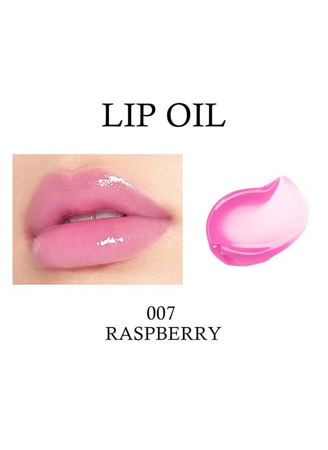 2 Colors Hydrating Lip Glow Oil, Moisturizing Lip Oil Gloss, Transparent Plumping Lip Gloss, Lip Oil Tinted for Lip Care and Dry Lips, 007+012