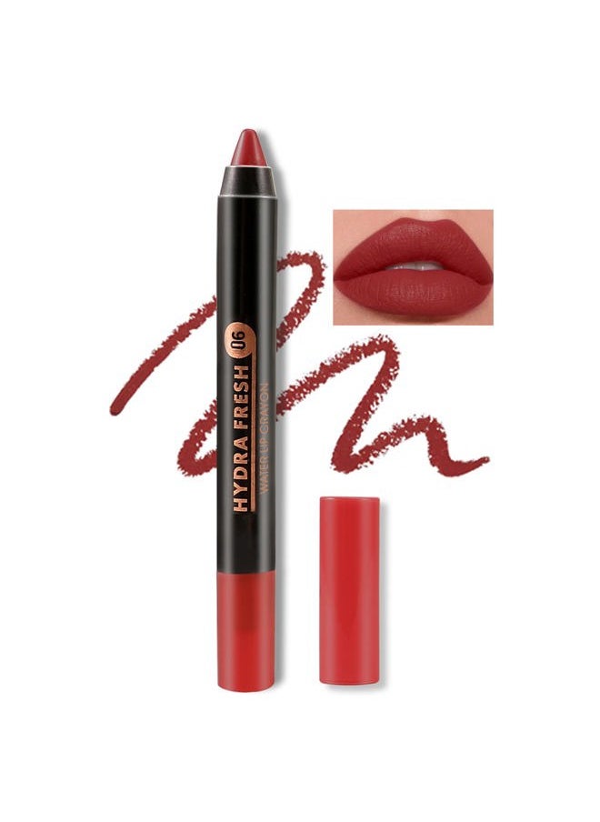 Matte Lip Crayon Lipstik Pencil Velvety Creamy Matte Lip Liner Full Coverage High Pigment Waterproof Long Lasting Lipstick for Women, Matte Lip Color with Smooth