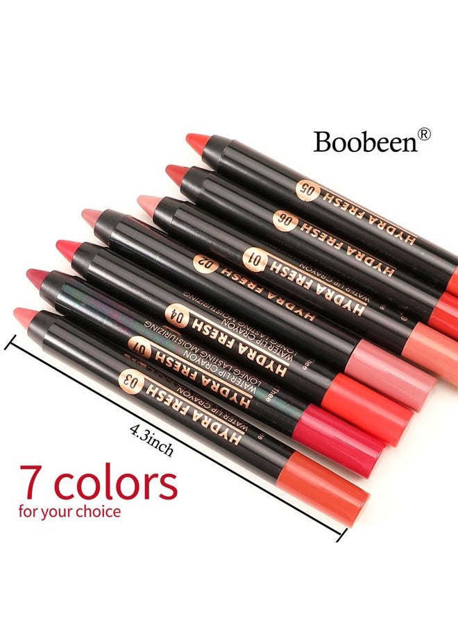 Matte Lip Crayon Lipstik Pencil Velvety Creamy Matte Lip Liner Full Coverage High Pigment Waterproof Long Lasting Lipstick for Women, Matte Lip Color with Smooth