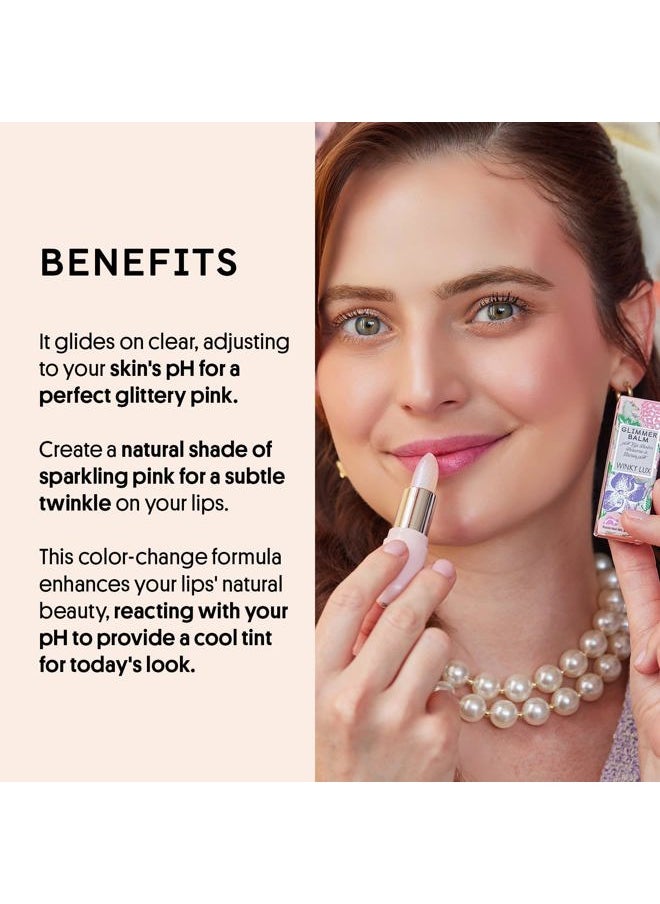 Glimmer Balm, pH Lip Balm, Color Changing Lipstick and Tinted Lip Balm, Vegan & Cruelty Free Lip Balm, Hydrate & Plump, Pink Shimmer Lipstick, Unicorn