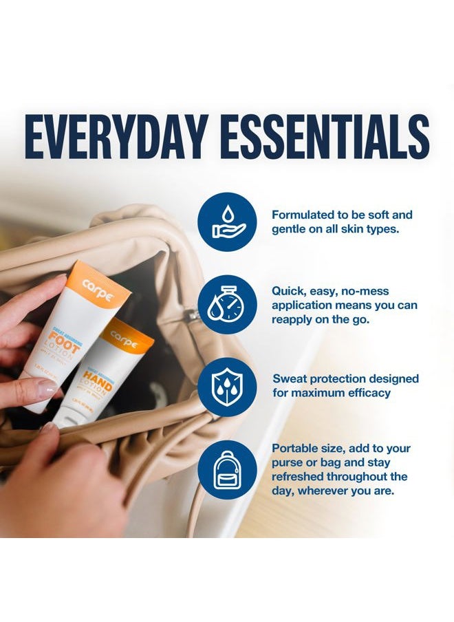 Antiperspirant Hand and Foot Lotion Bundle (3 Hand and 3 Foot Tubes), Stop Sweaty Hands and Sweaty, Smelly Feet, Dermatologist-Recommended