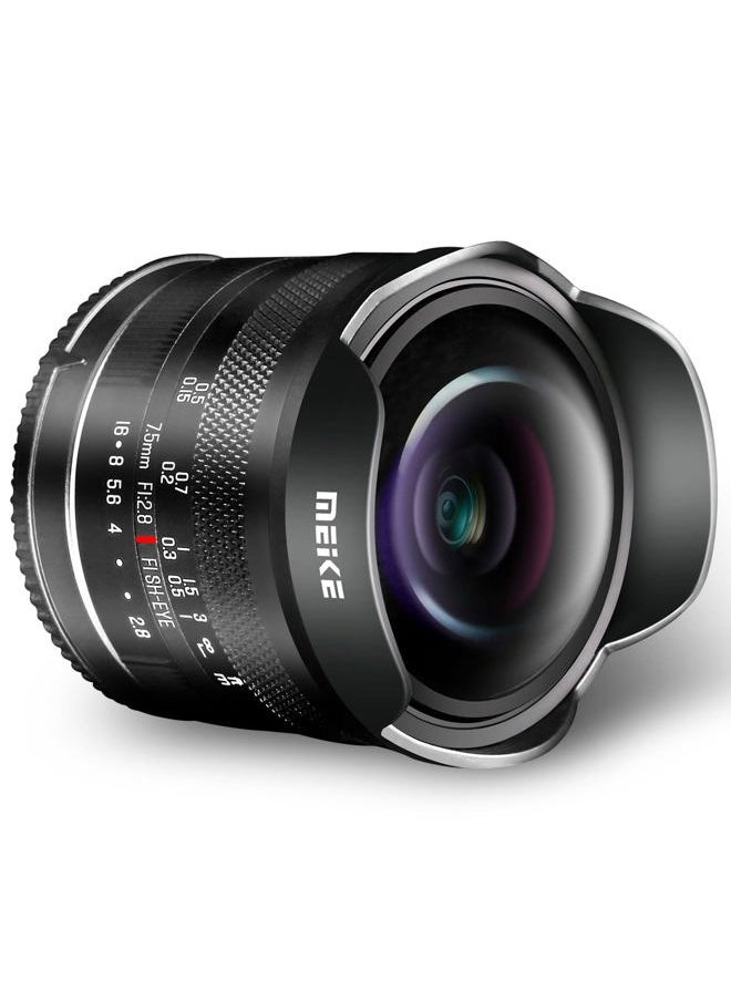 7.5mm F/2.8 Large Aperture Ultra Wide Circular fisheye Lens Manual Focus Lenses Compatible with Canon EFM Mount Mirrorless Camera