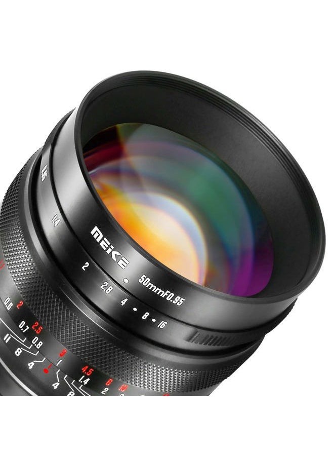 50mm f0.95 Standard Aperture Manual Focus Fixed Lens APS-C Compatible with Sony E-Mount Mirrorless Cameras ZV-E10 ZVE10 II NEX 5R NEX 6 7 A6600 A6400 A5000 A5100 A6000 A6100 A6300 A6500 A3000