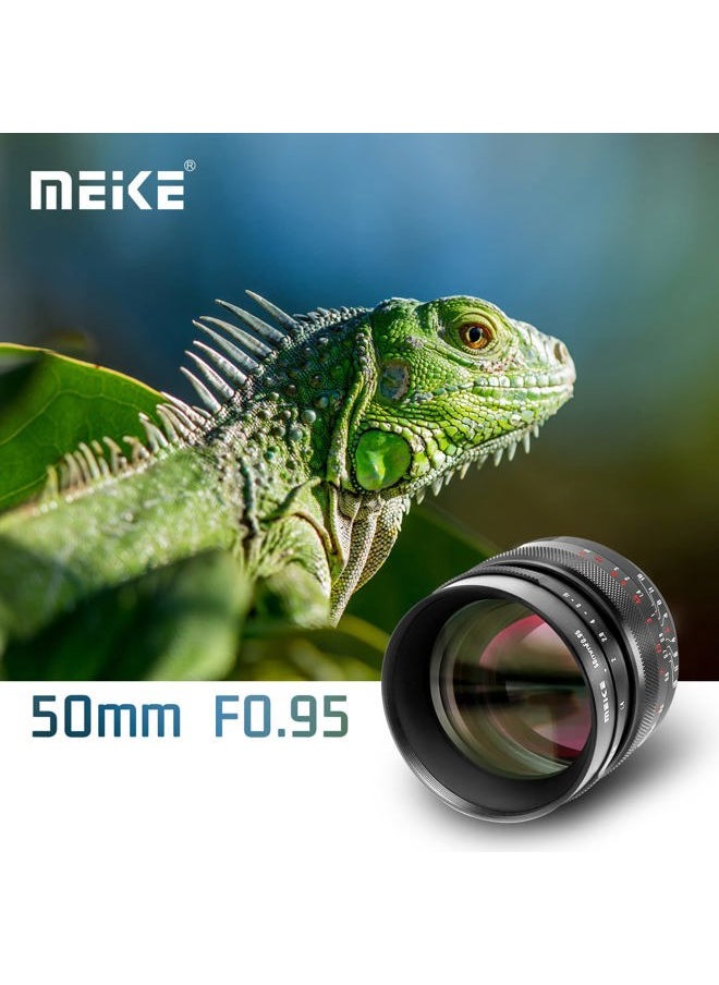 50mm f0.95 Standard Aperture Manual Focus Fixed Lens APS-C Compatible with Sony E-Mount Mirrorless Cameras ZV-E10 ZVE10 II NEX 5R NEX 6 7 A6600 A6400 A5000 A5100 A6000 A6100 A6300 A6500 A3000