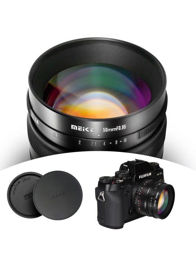 50mm F0.95 Large Aperture Wide Angle Lens Manual Focus Lens Compatible with Fujifilm X Mount Mirrorless Camera X-T3 X-H1 X-Pro2 X-E3 X-T1 X-T2 X-T4 X-T10 X-T20 X-T200 X-A2 X-E2 X-E1 X30 X70