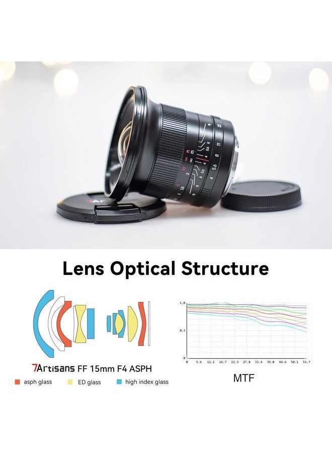 15mm F4 Full Frame Manual Fixed Focus Lens Compatible for Sony E Mount