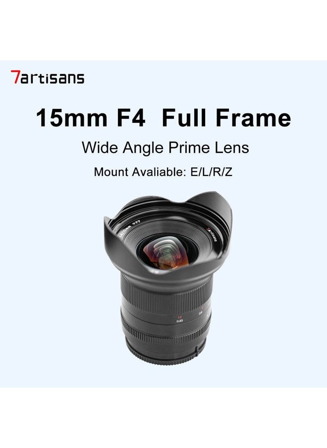 15mm F4 Full Frame Manual Fixed Focus Lens Compatible for Sony E Mount