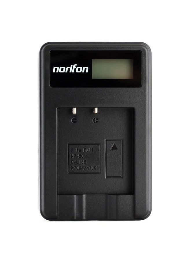D-LI68 LCD USB Charger for Pentax Optio A36, Optio S10, Optio S12, Optio VS20, Q, Q10, Q7 Camera and More