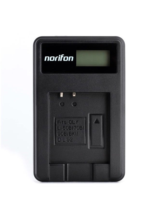 LI-70B Dual Channel LCD USB Charger for Olympus D-700, D-705, D-710, D-715, D-745, FE-4020, FE-4040, FE-5040, VG-110, VG-120, VG-130, VG-140, VG-145, VG-150, VG-160, X-940 Camera and More
