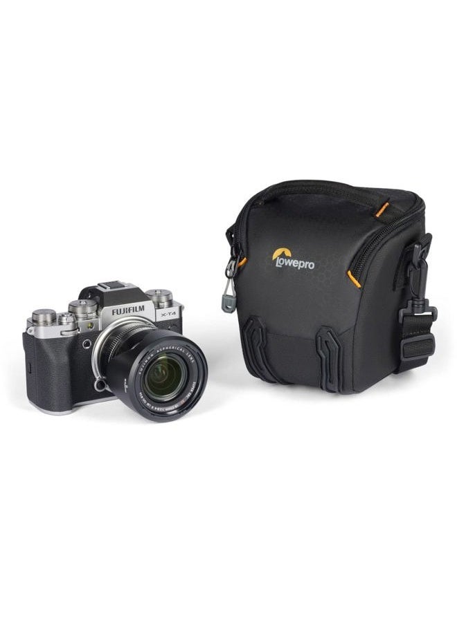 Adventura TLZ 20 III, Camera Shoulder Bag with Adjustable/Removable Shoulder Strap, Bag for Mirrorless Camera, Compatible with Fujifilm XT200, Canon M50 MII, EOS R10, Nikon Z50, Black